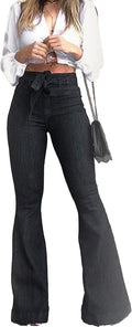 Pantete Womens High Waisted Bell Bottom Jeans - Flattering