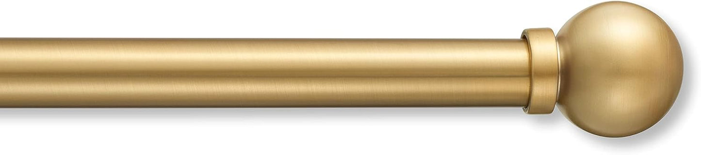 Adjustable Brushed Gold Curtain Rod Set 36-72 Windows