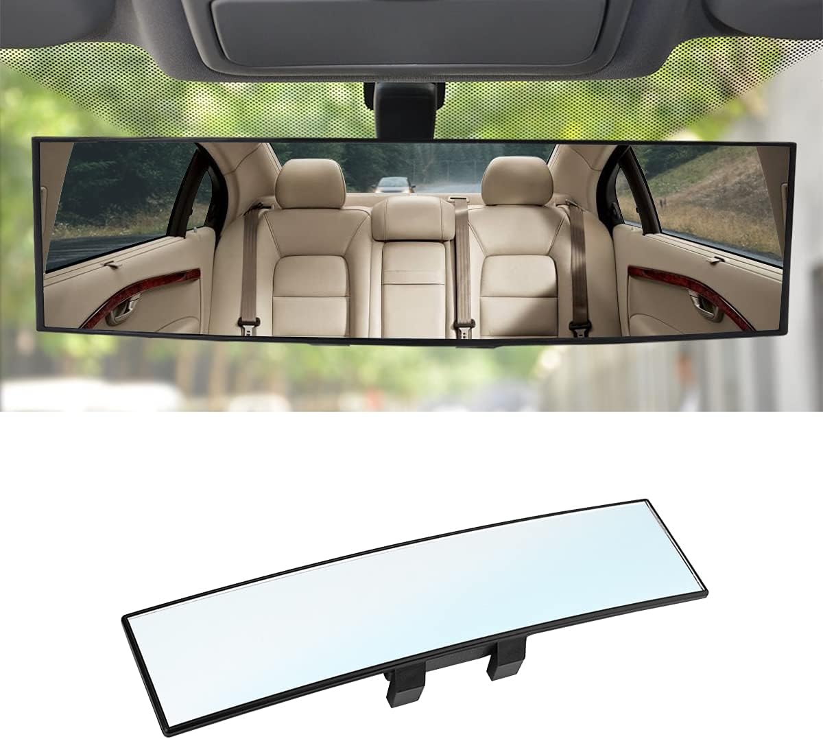Panoramic Clip-on Rear View Mirror - Wide HD View!