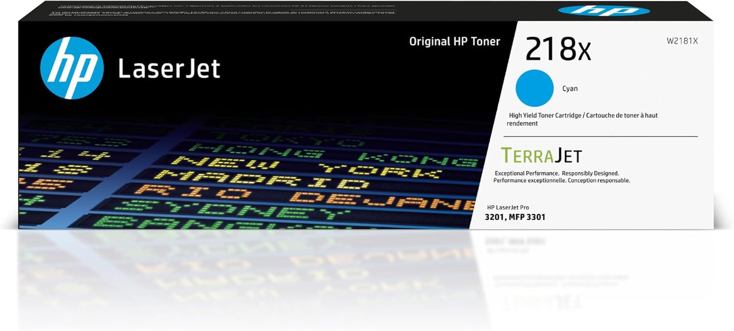 HP 218X Cyan High-Yield Toner Cartridge for LaserJet Pro Series