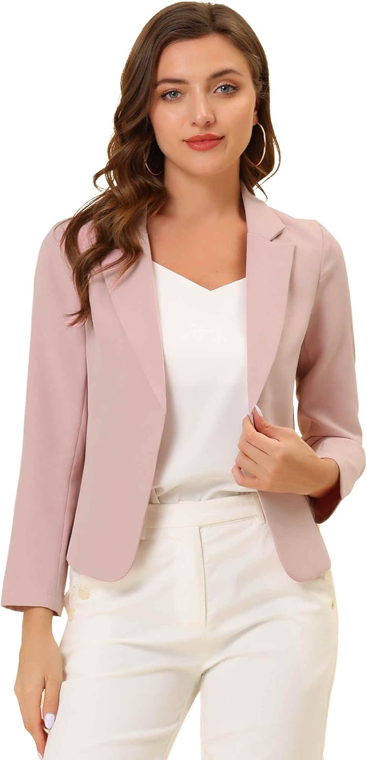 Allegra K Women's Open Front Blazer for Office and Casual Wear