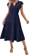 Summer Dress for Women Featuring Ruffle Sleeves and Pockets