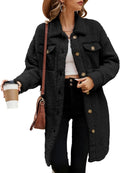Fuzzy Fleece Jackets for Women - Long Teddy Button Down Coat