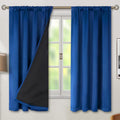 100% Blackout Curtains 63 in Length Royal Blue - Thermal, 2 Panels