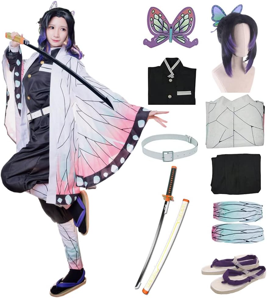 Full Set Halloween Costume Kochou Shinobu Cosplay Outfit for Fun