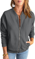 GeGekoko Womens Zip Up Sweatshirt Jacket - Soft, Casual Layering