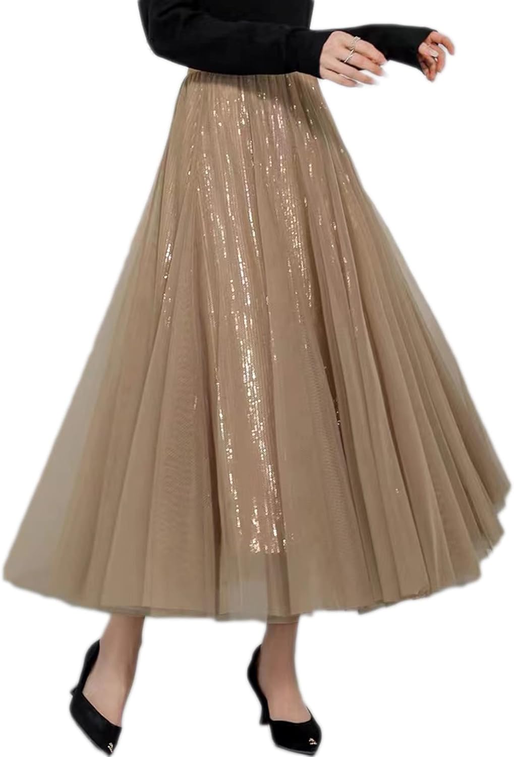 Elegant Tulle Skirt for Women - Flowy A-Line Midi Style