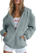 Trendy Queen Womens Zip Up Hoodies Oversized Sweatshirts - Warm Cotton