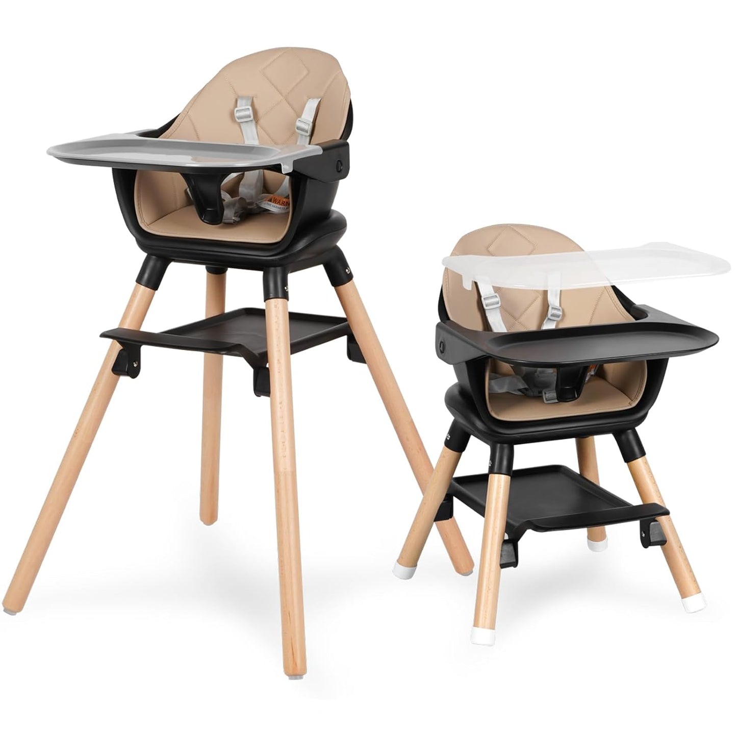 6 in 1 Baby High Chair for Toddlers - Convertible Wooden Design