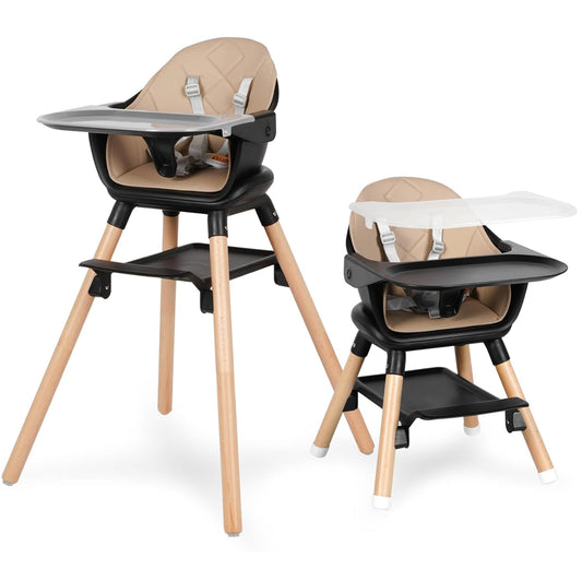 6 in 1 Baby High Chair for Toddlers - Convertible Wooden Design