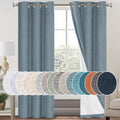 100% Blackout Linen Textured Curtains 84 in Pair - Noise Reducing