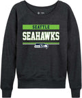 Seattle Seahawks Women's Plus Size Block Charcoal Crewneck - Stylish