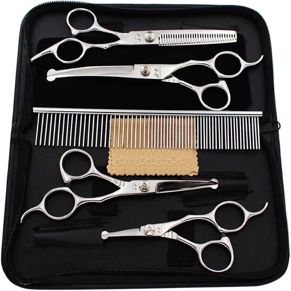iSeaFly Pet Grooming Scissors Set - Precision Styling in 1 Kit