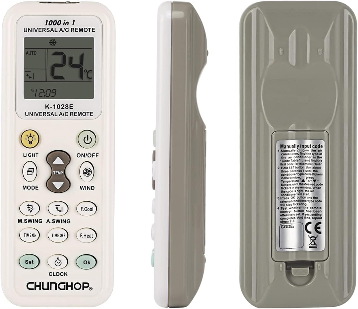 Universal Remote Control for 1000 A/C Models - CHUNGHOP
