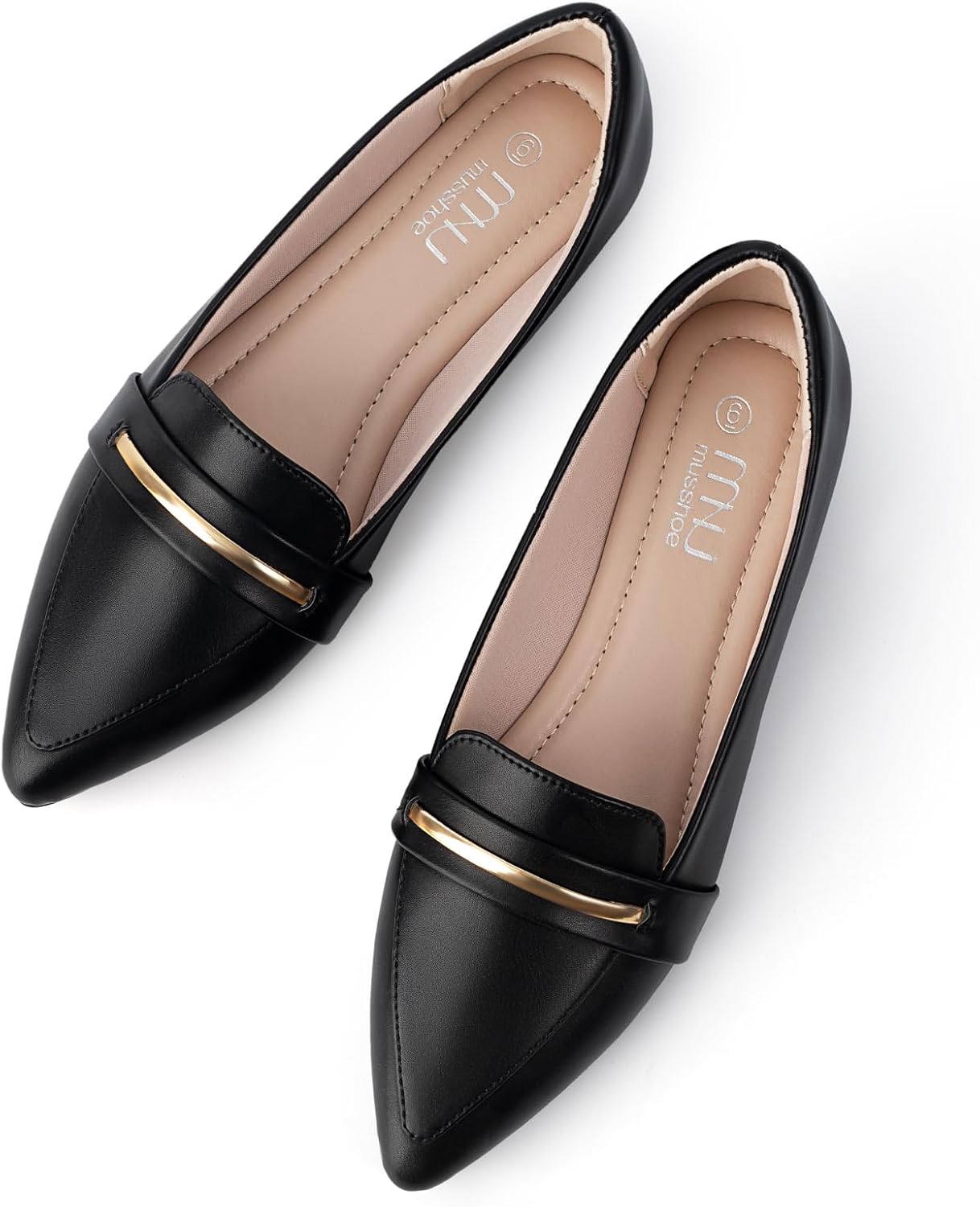 MUSSHOE Flats Shoes Women Pointed Toe Comfortable Loafers