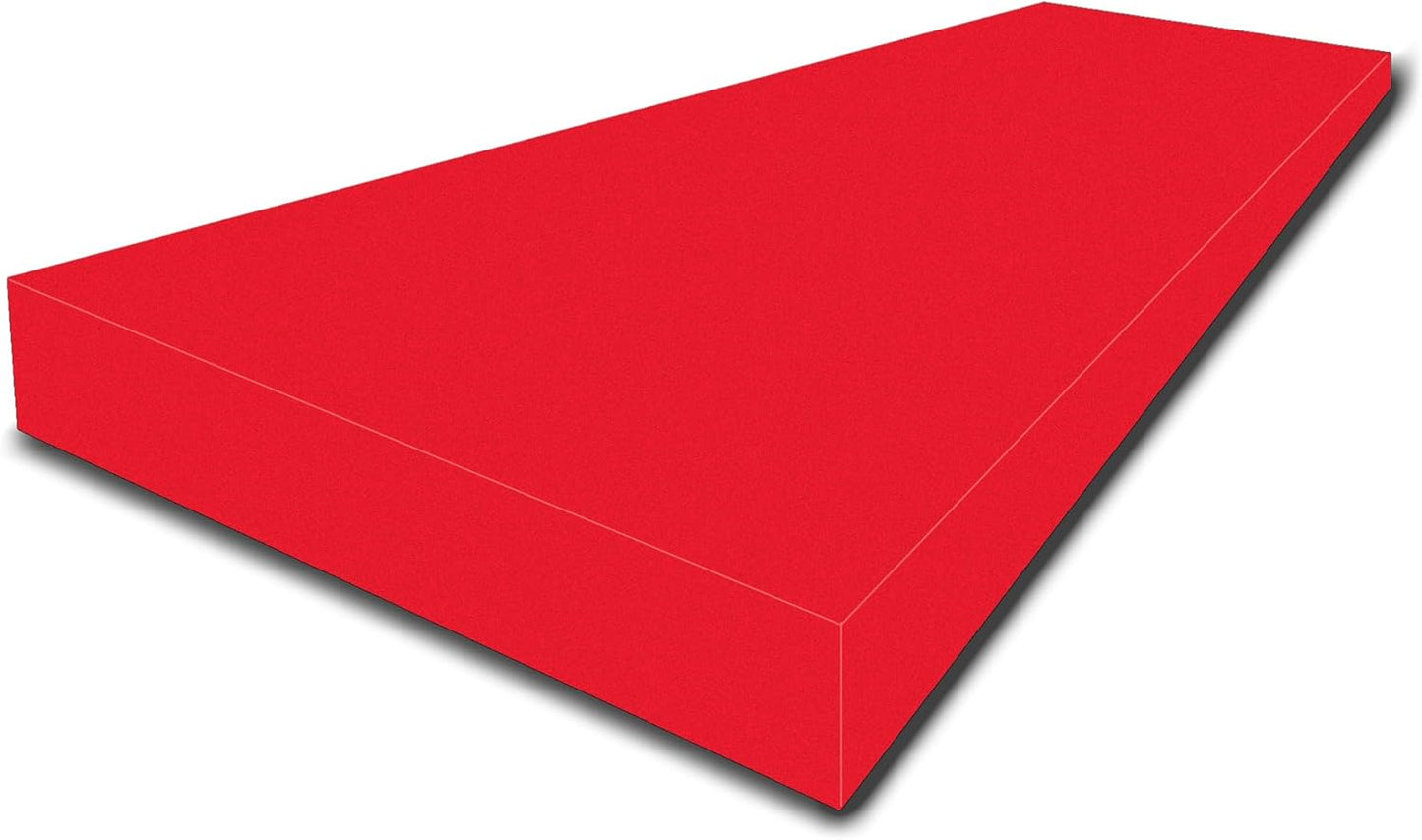 FoamTouch 2 Thick x 24 Wide x 72 Long Red High Density Foam