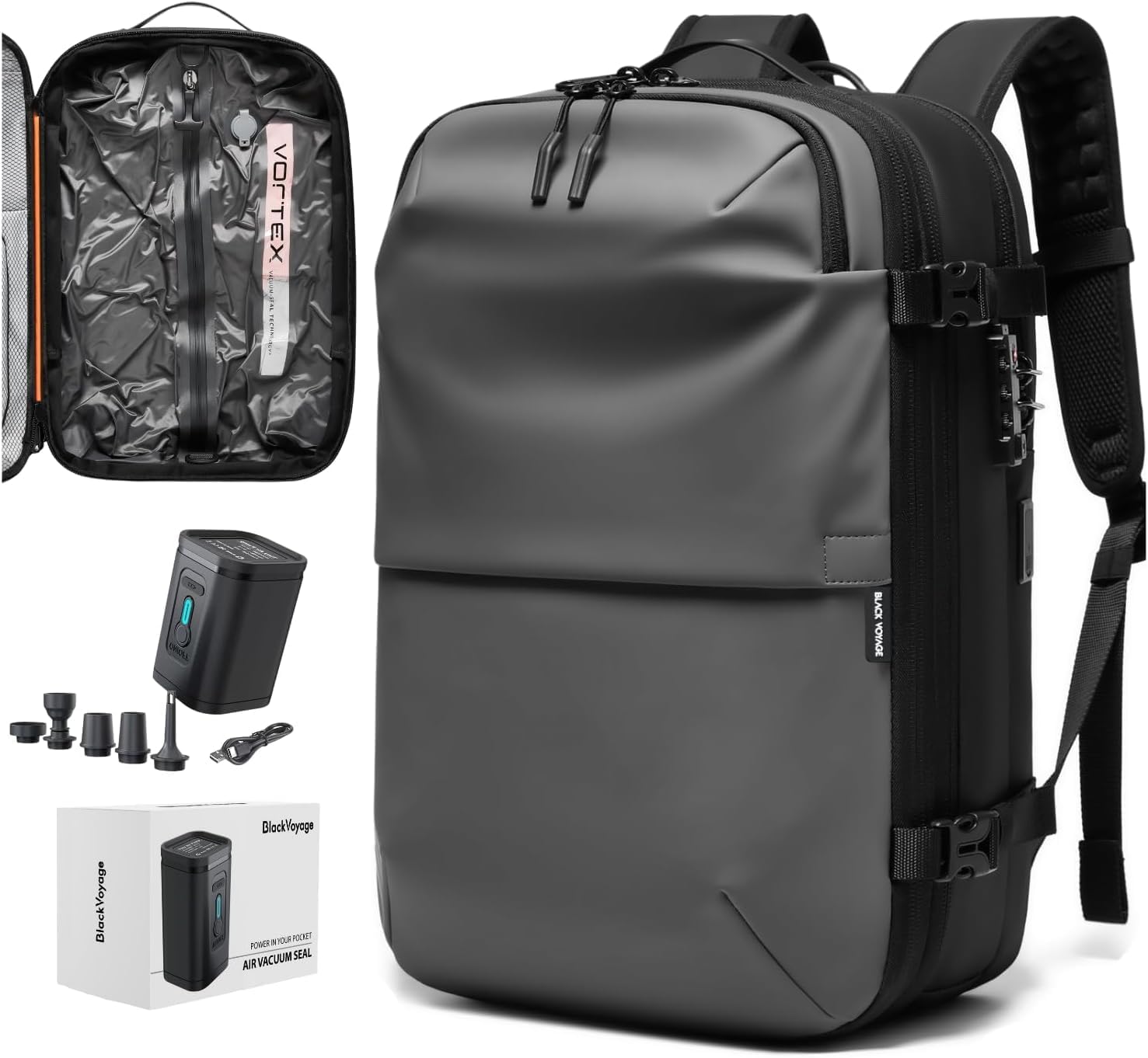 Vortex Vacuum Seal Travel Backpack 60L with Air Compression System