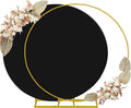 6.6ft Round Backdrop Stand and Black Covers - Stable Metal Arch Stand
