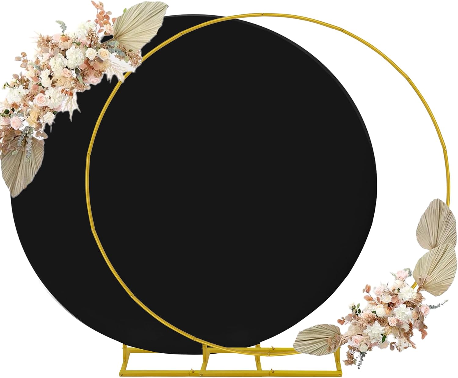 6.6ft Round Backdrop Stand with Black Covers for Events