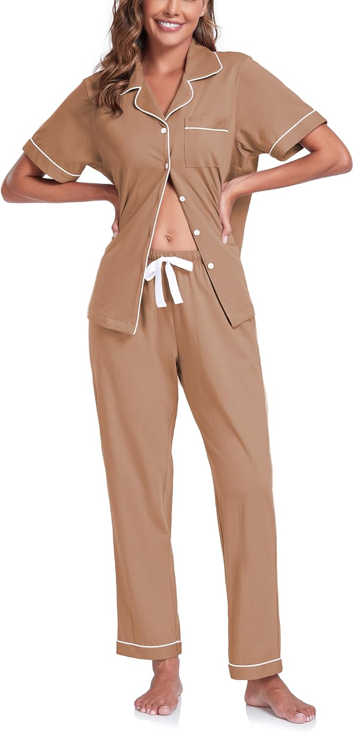 COLORFULLEAF Women's Cotton Pajama Set for Ultimate Comfort