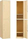 Metal Locker 71ft Tall Lockable Storage Lockers - 2 Door Camel