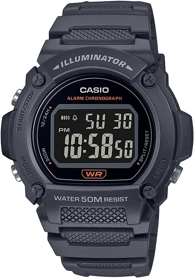 Casio W219H | Men's Digital Watch - 50M WR, LED, Chrono, Stopwatch
