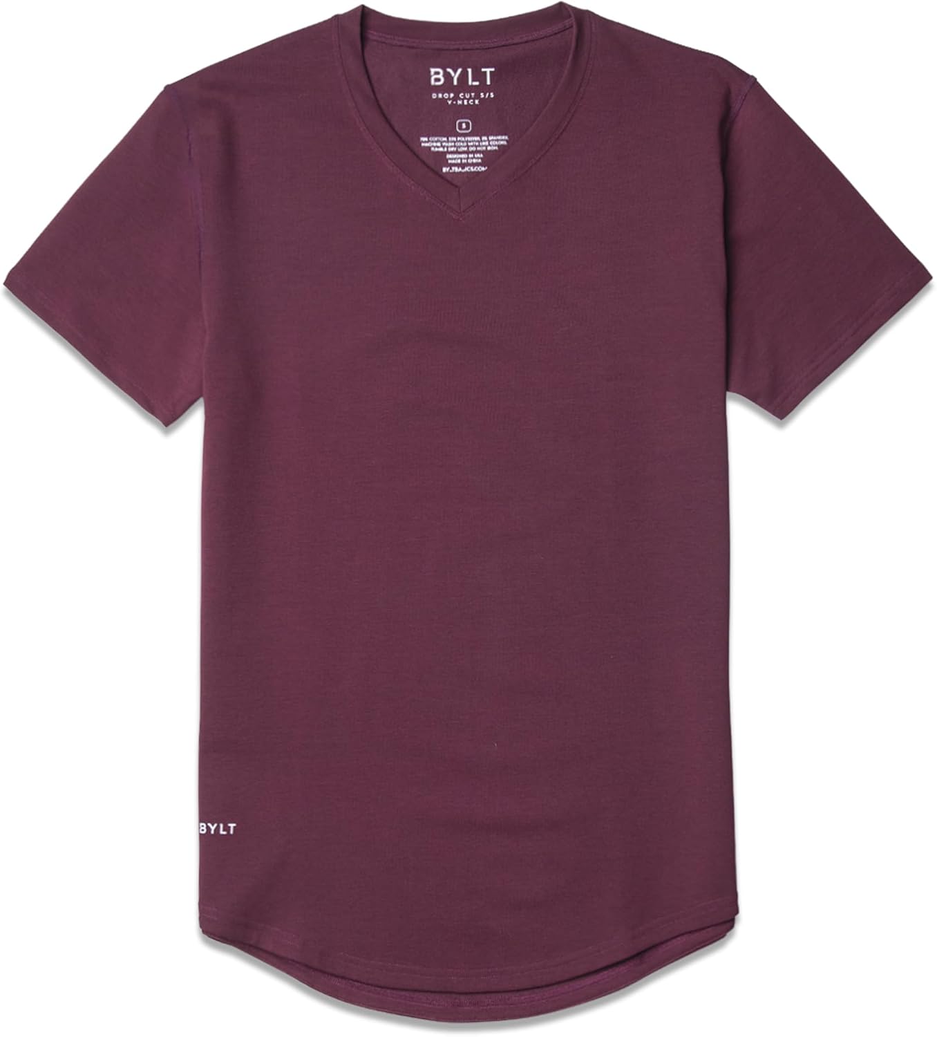 BYLT Men's Drop-Cut V-Neck T-Shirt for Modern Athletic Fit