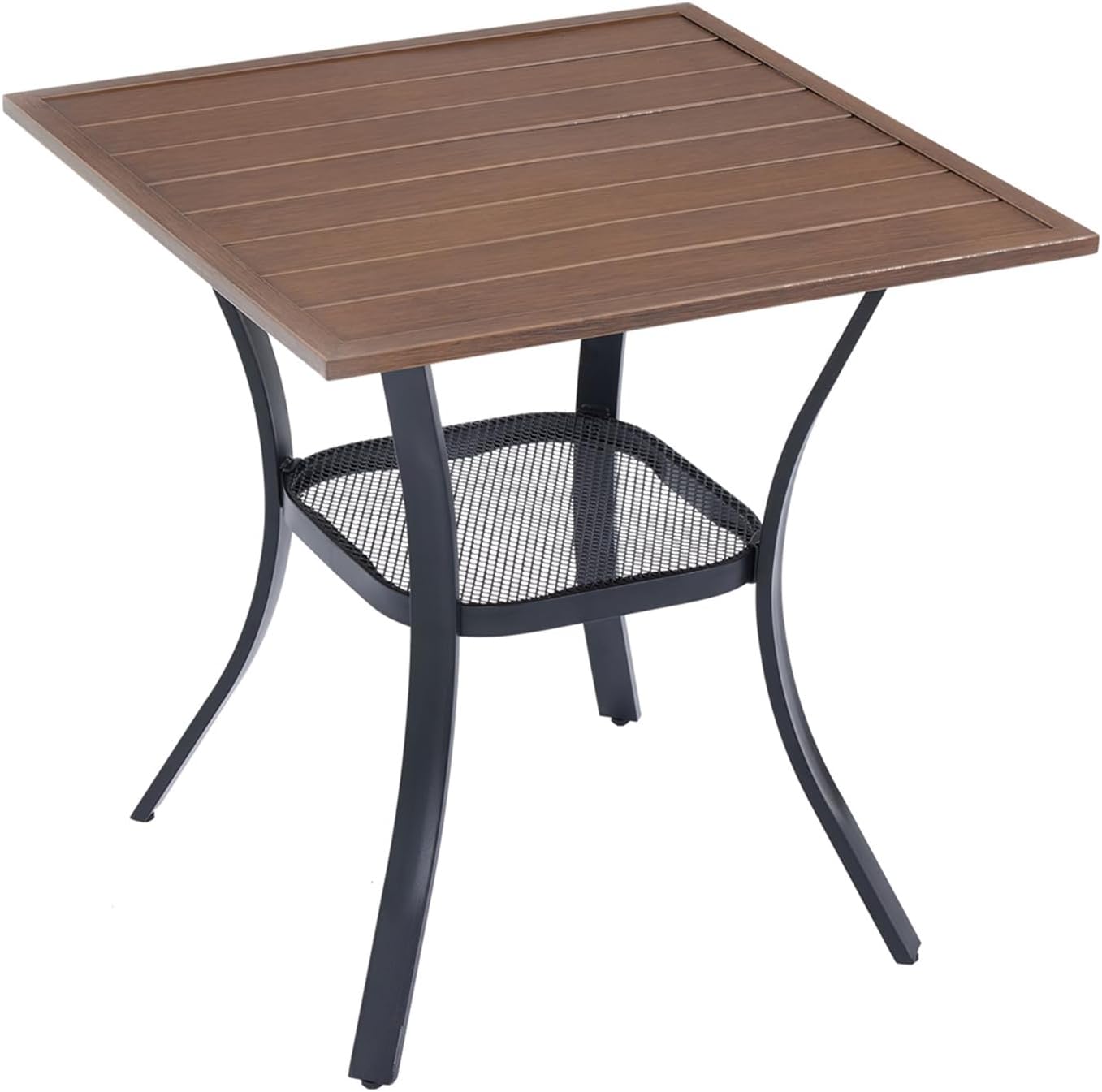 VICLLAX Small Square Outdoor Patio Table for Lawn and Garden
