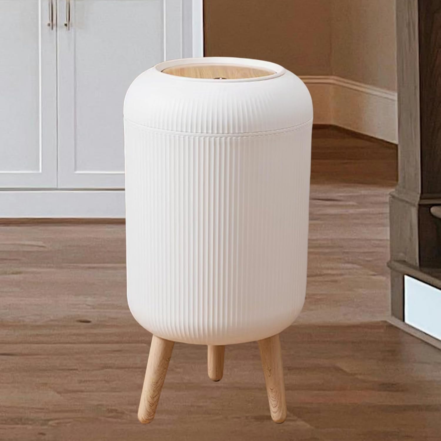 URALFA 3 Gallon Bathroom Trash Can with Lid for Home Use
