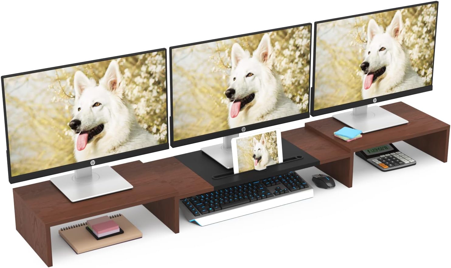 WESTREE Triple Monitor Stand Riser for 1-3 Monitors - Adjustable