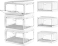 Clear Storage Bins with Lids 3 Pack - 24Qt Stackable Organizers