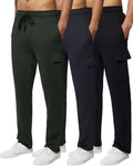 Mens Tech Fleece Cargo Sweatpants 3 Pack - Comfortable, Pocketed