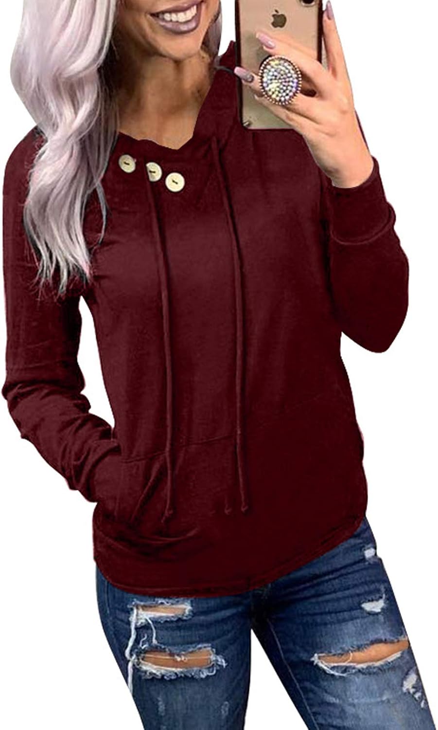 Dokotoo Cozy Pullover Hoodie with Pockets
