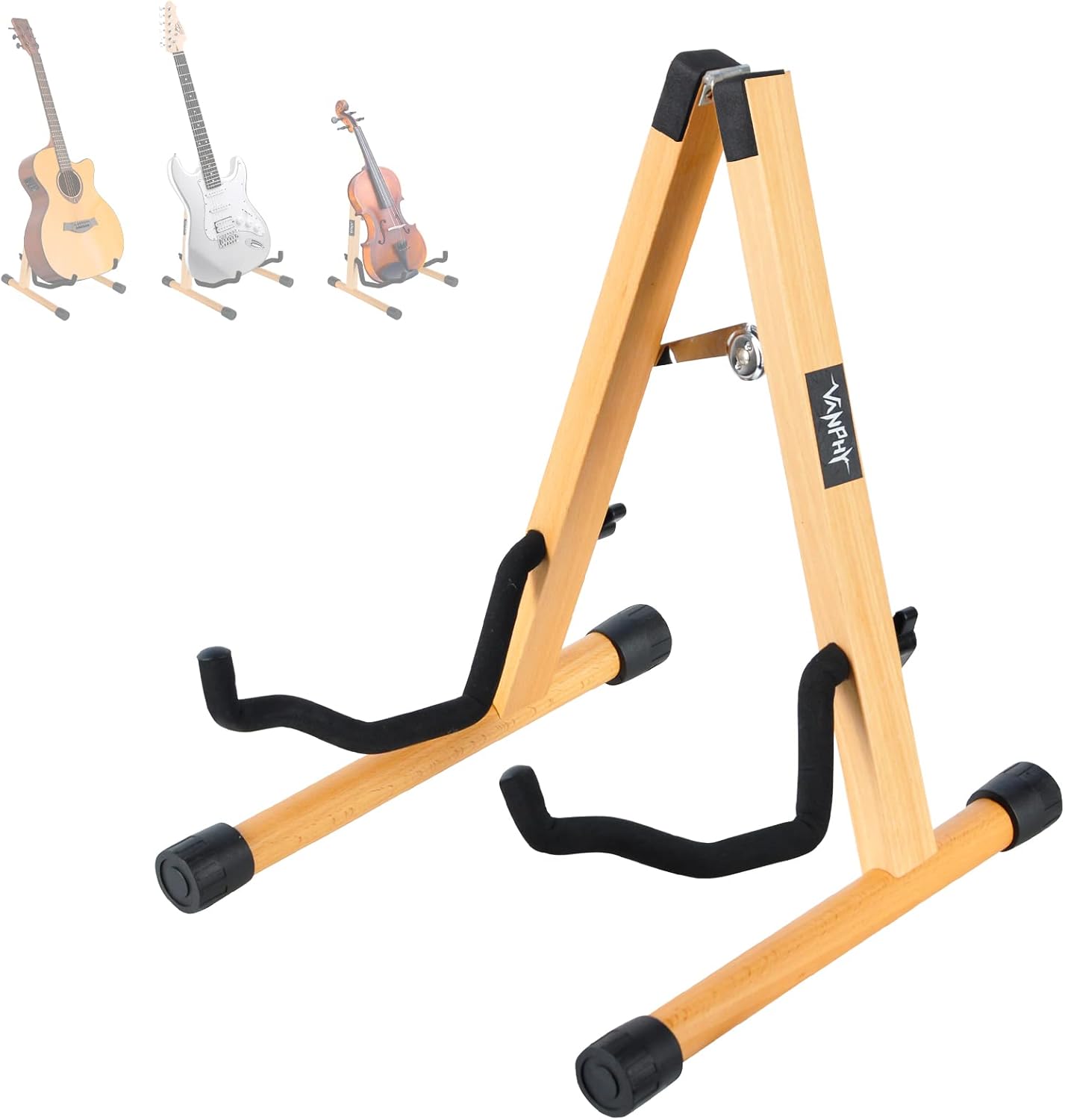 VANPHY Adjustable Guitar Stand Beech Wood