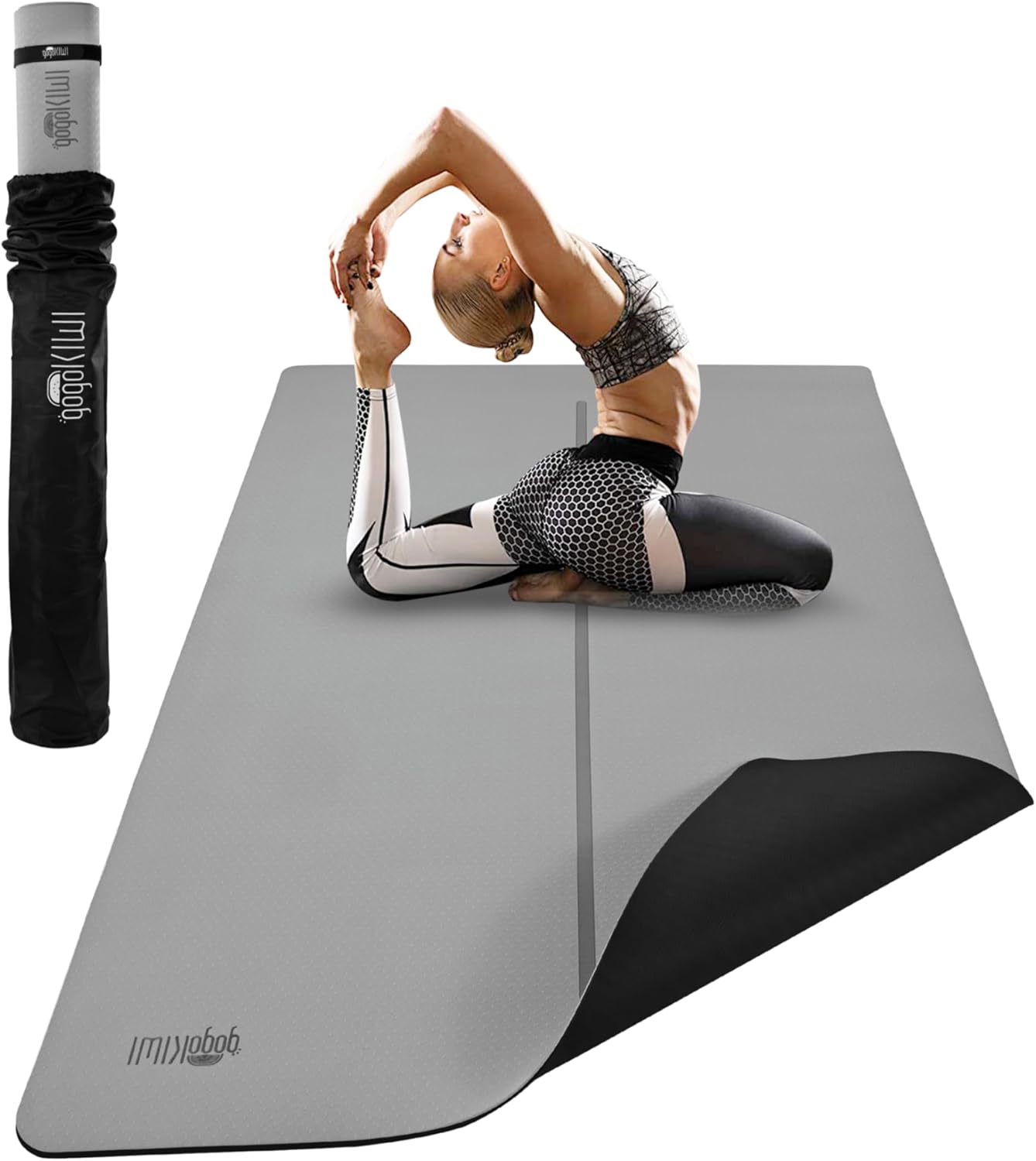 GoGoKIWI Extra Wide Yoga Mat - Non Slip & Spacious