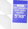 Self Adhesive Shop Ticket Holders 5 x 8 in Clear Pockets - Pack of 200