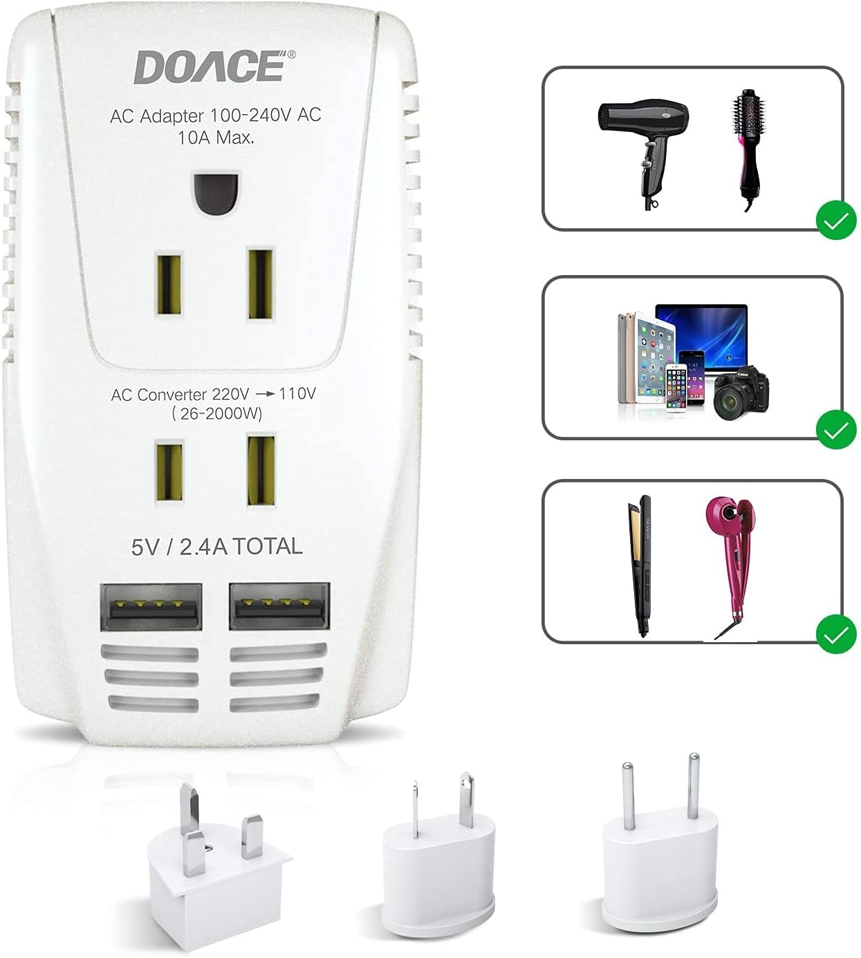2000W DOACE Travel Voltage Converter: Power Up Anywhere!