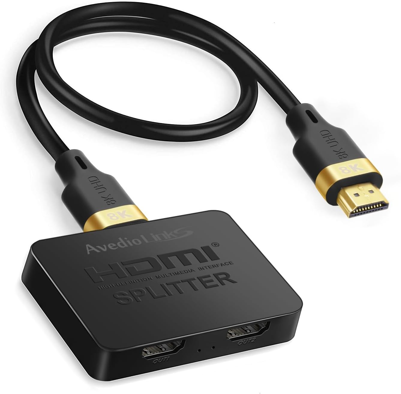 8K HDMI Splitter 1 in 2 Out for Dual Display Mirroring