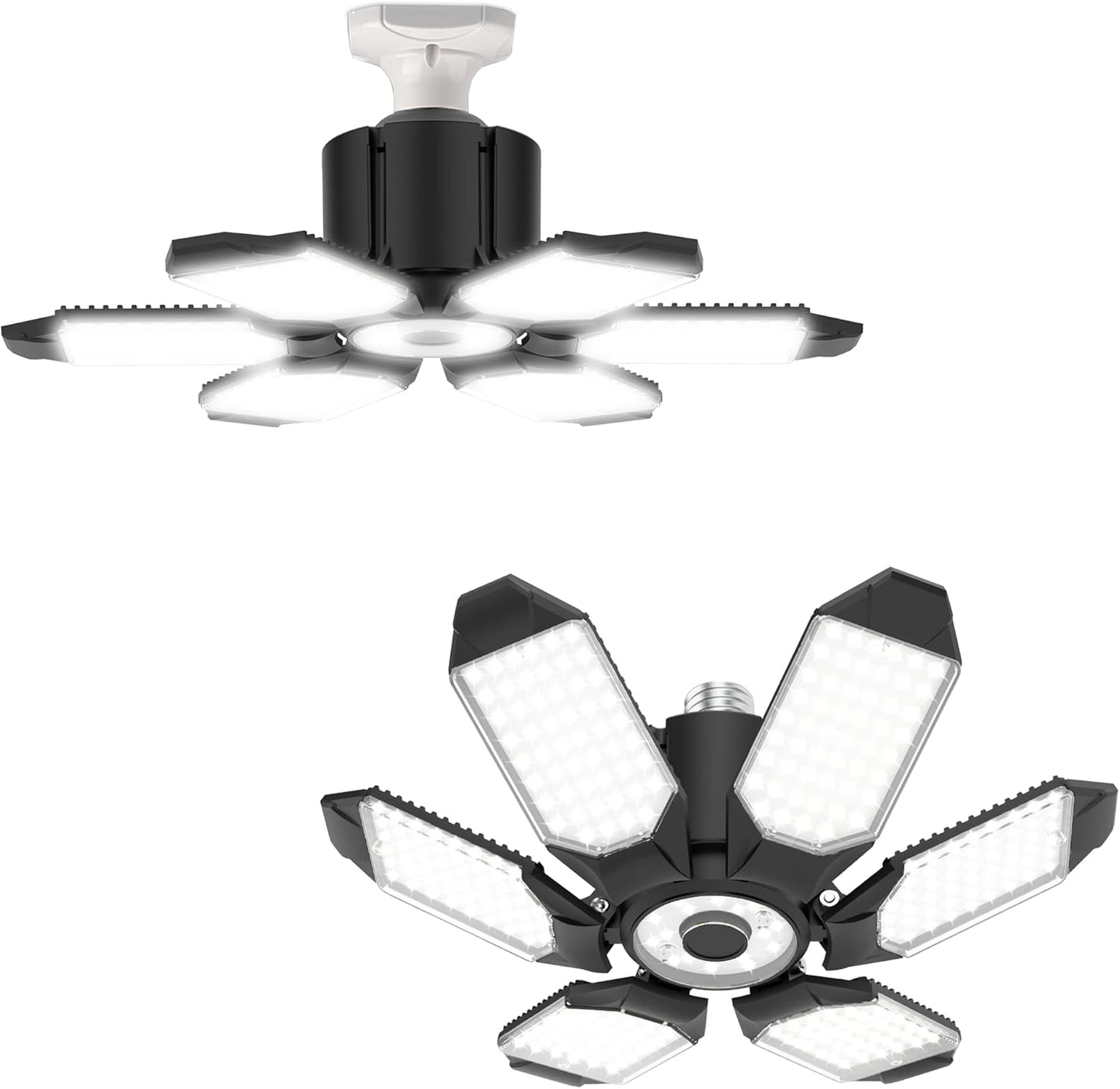 150W LED Garage Light Bulb with 6 Adjustable Panels for Brightness