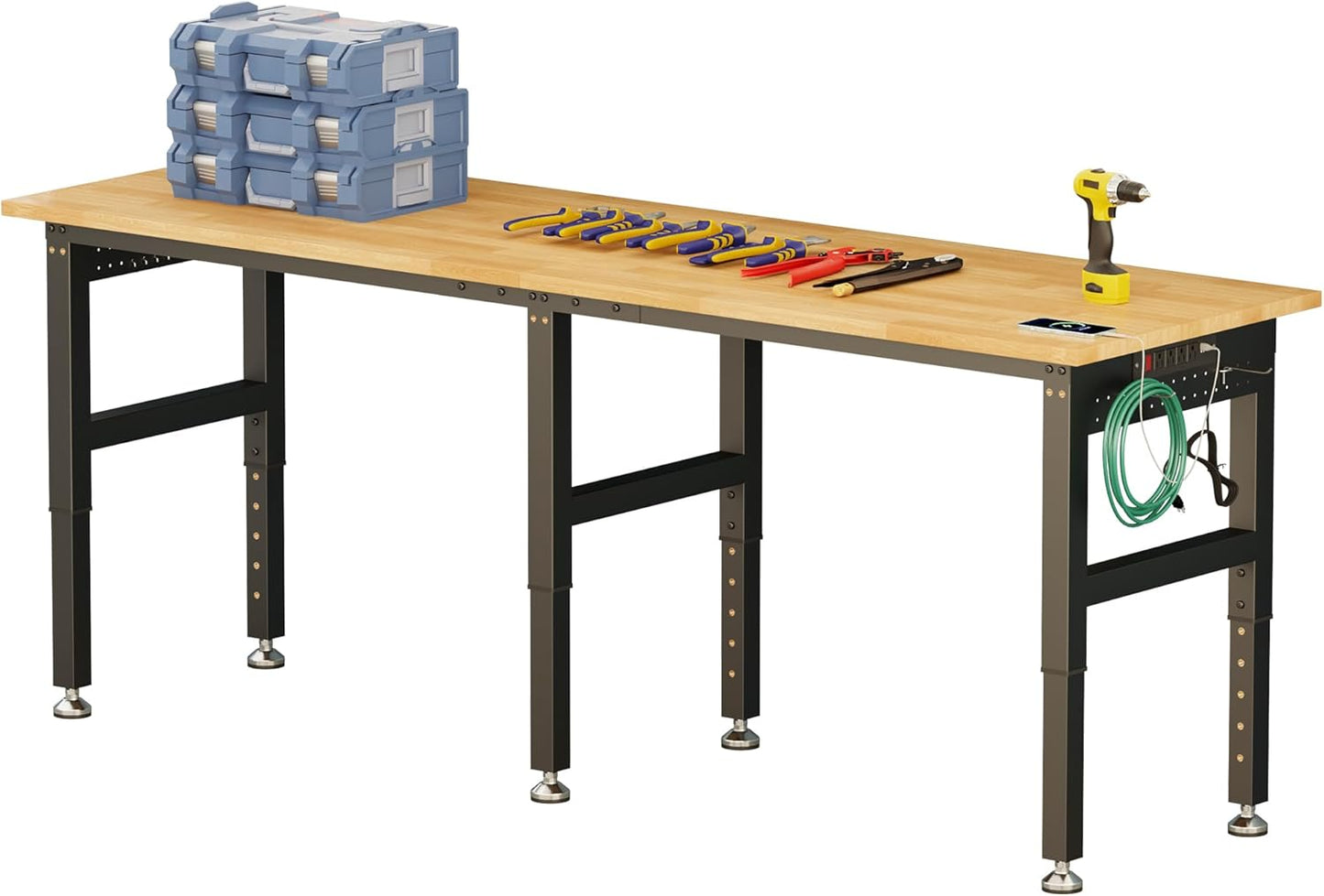 SPECRAFT 84 Adjustable Heavy Duty Workbench with Power Outlets