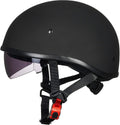 Motorcycle Half Helmet Matte Black X-Large - DOT Half Face