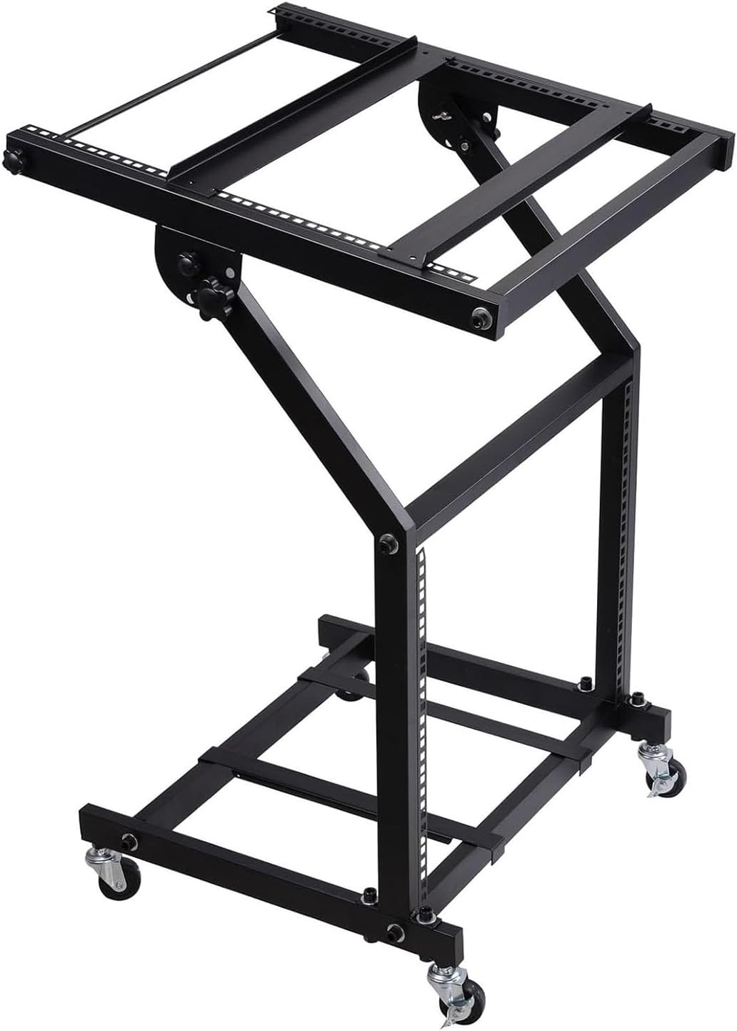 9U Professional Audio Rack Mount DJ Mixer Stand with Wheels