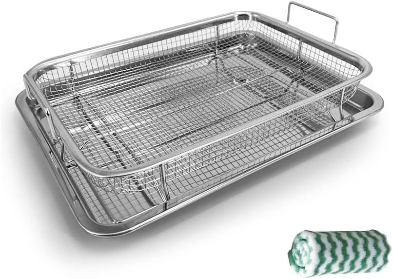 Stainless Steel Air Fryer Basket Set - Even Cooking