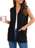 Women's Long Sleeve Cardigan Vest in Soft Viscose Knit - Cozy Pockets