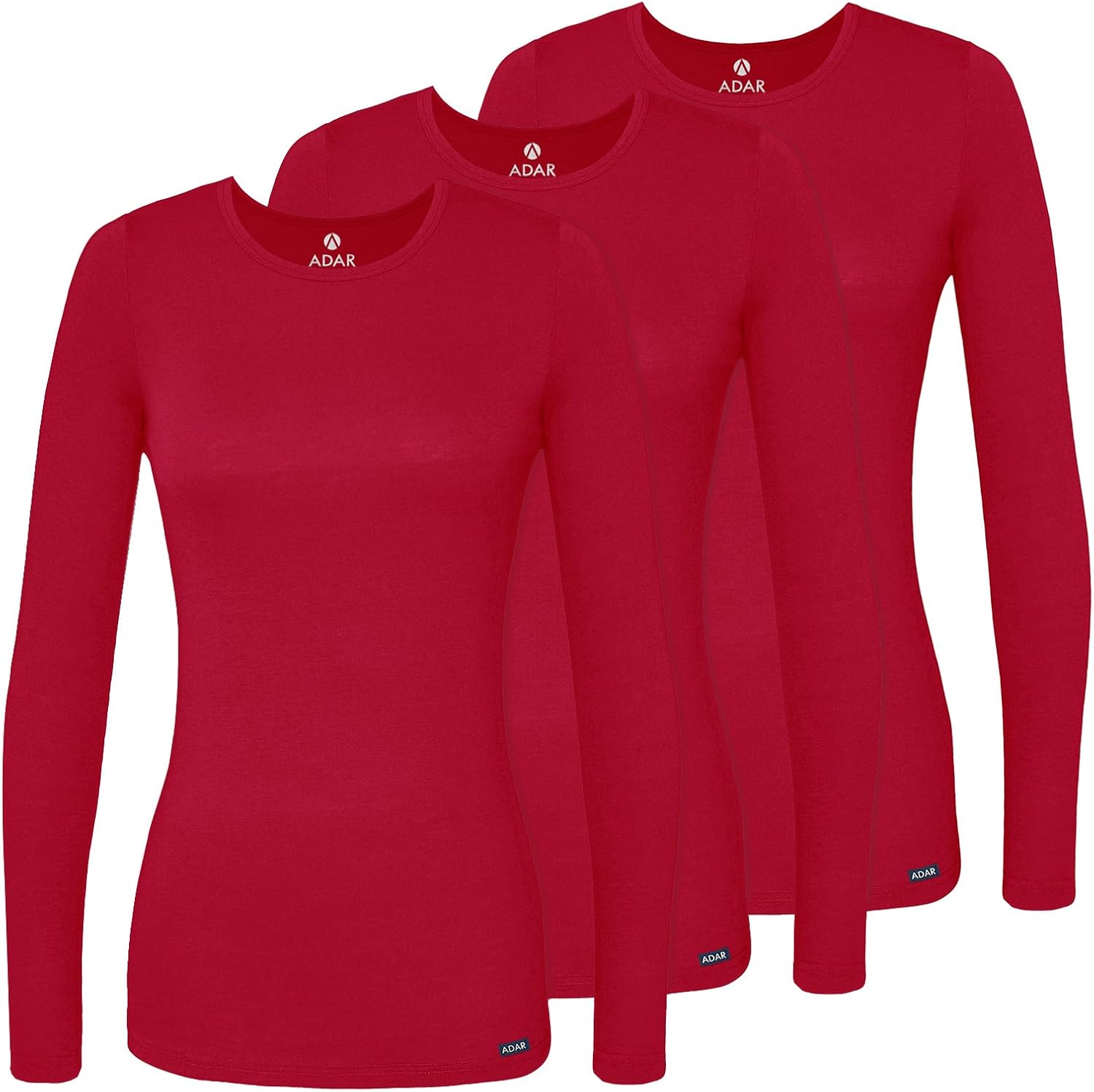 Adar Underscrubs for Women - Long Sleeve Comfort Tee 3 Pack
