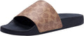 COACH mens Slide Sandal - Comfortable Signature Canvas Pool Slides