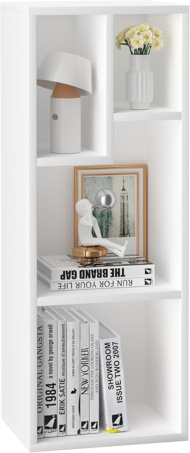 VECELO 3-Tier Small Bookcase with Height Difference Shelves