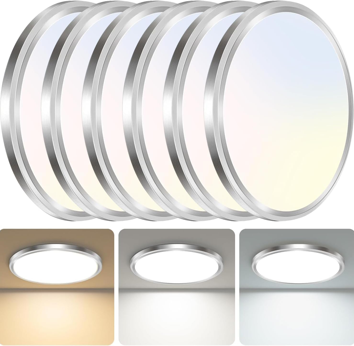 Ultra-Bright 6Pack LED Ceiling Light Fixture for Any Room