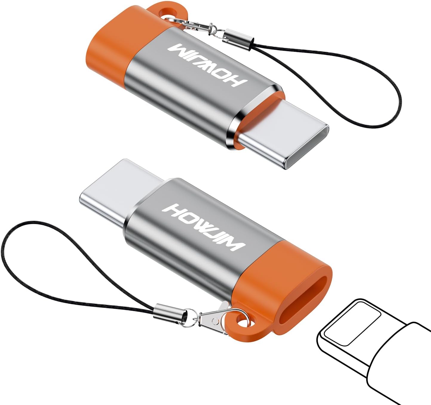 Lightning to USB C Adapter 2 Pack - Fast Charging & Data Transfer
