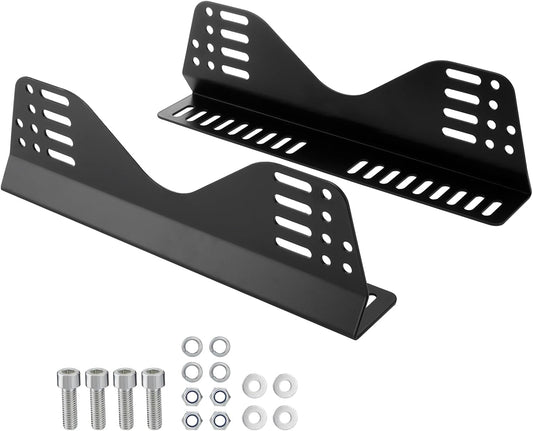 Universal Racing Seat Bracket for Bucket Race Seats - Black Set